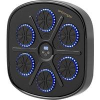 SPORTNOW Music Boxing Machine, Smart Bluetooth Boxing Machine Wall Mounted with 9 Speeds & Modes, LED Lights and Gloves, Punching Pad for Adults, Black