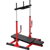 SPORTNOW Vertical Leg Press Machine with Adjustable Leg, Back and Head Positions, 1 Standard Plate Compatible, Red