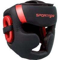SPORTNOW Boxing Headguard, Boxing Headgear Helmet with Adjustable Strap for Full Face Protection for Kickboxing Sparring Martial Arts Karate, Red