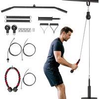 SPORTNOW Weight Pulley System, Cable Pulley System for Home Gym, Cable Machine LAT Pull Down Attachment for Biceps Curl, Tricep, Arm Workouts