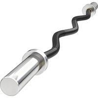 SPORTNOW 4ft Olympic EZ Curl Bar, Barbell Bar for 2" Weight Plates with Non-Slip Hand Grip 120cm