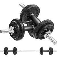 SPORTNOW 2-in-1 Adjustable Dumbbells Set, 20kg Weights Dumbbells Set with Non-Slip Grip for Strength Training, Weight Lifting, Bodybuilding, Home Gym Workout Equipment for Men & Women