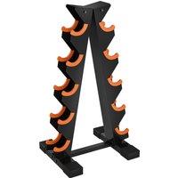 SPORTNOW 5-Tier Dumbbell Rack, A-Frame Weight Stand with Protective Washers, Non-Slip Feet, Space-Saving Storage for Home Gym