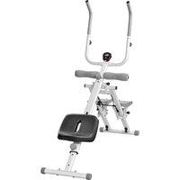 SPORTNOW 2-in-1 Ab Machine and Stair Stepper, Foldable Ab Trainer and Climbing Machine with LCD Monitor for Home Gym, White
