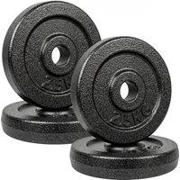SPORTNOW Weight Plates Set, 1"/2.5cm Weight Disc Pair, 4 x 2.5kg Metal Dumbbell/Barbell Plates for Home Gym