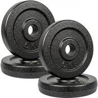 SPORTNOW Weight Plates Set, 1"/2.5cm Weight Disc Pair, 4 x 5kg Metal Dumbbell/Barbell Plates for Home Gym