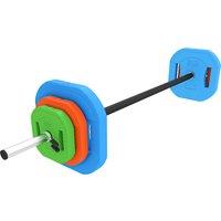SPORTNOW 20 kg Adjustable Barbell Weights Set, Barbell Bar with Weight Plates, Non-slip Handle, Multicolour