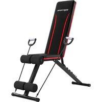 SPORTNOW Adjustable Weight Bench for Home Gym, Foldable Incline Decline Bench Press with Resistance Bands, 7-Position Backrest