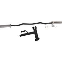 SPORTNOW Olympic 120cm EZ Curl Bar & Barbell Jack Set, Barbell Bar for 5cm Weight Plates, Deadlift Jack for Loading 200kg Weight Plates, for Home Gym
