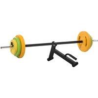 HOMCOM 20kg Adjustable Barbell Weights Set with Barbell Jack, Adjustable Weights Set with Non-slip Handle and Fixing Clip, for Home Gym Strength Training