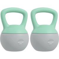 SPORTNOW 2 x 6kg Soft Kettlebell, Kettle Bell with Non-Slip Handle, for Home Gym, Strength Training, Cardio - Grey and Green Aosom UK