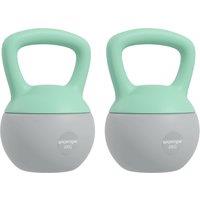 SPORTNOW 2 x 8kg Soft Kettlebell, Kettle Bell with Non-Slip Handle, for Home Gym, Strength Training, Cardio - Grey and Green Aosom UK
