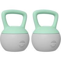 SPORTNOW 2 x 10kg Soft Kettlebell, Kettle Bell with Non-Slip Handle, for Home Gym, Strength Training, Cardio - Grey and Green Aosom UK
