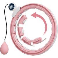 SPORTNOW Weighted Hula Hoop Smart Hula Hoop, Massage Hula Ring with 16 Detachable Knots, 360 Auto-Rotating Ball and Digital Counter Aosom UK