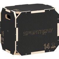 SPORTNOW Non-Slip Plyo Box, Corner-free Wooden Jump Box, 31 x 36 x 41 cm