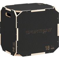SPORTNOW Non-Slip Plyo Box, Corner-free Wooden Jump Box, 40.5 x 51 x 47.5 cm