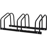 HOMCOM Bike Stand for Parking, Floor or Wall Mount Bicycle Storage Locking Stand, 76L x 33W x 27H, Black Aosom UK