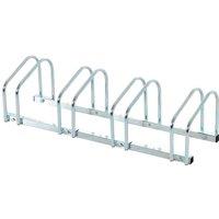 HOMCOM Bicycle Parking Stand, Floor or Wall Mounted Bike Rack, Cycle Storage with Locking Feature, 4 Racks, Silver Aosom UK