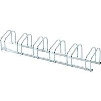 HOMCOM Bike Stand Parking Rack Floor or Wall Mount Bicycle Cycle Storage Locking Stand 179L x 33W x 27H (6 Racks, Silver)