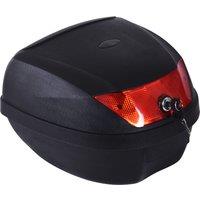 HOMCOM Motorcycle Tail Box, 28L Helmet Top Case with Mount Rack and 2 Keys, Motorbike Luggage Storage, Black Aosom UK