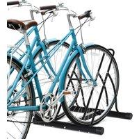 HOMCOM Steel Double-Sided Indoor Bike Rack Black Aosom UK