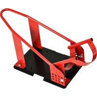 HOMCOM Steel Freestanding Motorcycle Wheel Chock Red