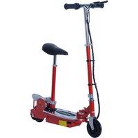 HOMCOM 120W Teens Foldable Kids Powered Scooters 24V Rechargeable Battery Adjustable Ride on Outdoor Toy (Red)