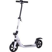 HOMCOM Folding Kick Scooter Hight-Adjustable Urban Scooter w/ Rear Brake, Double Shock Absorption System & 2 Big Wheels, For 14+ Teens Adult, White