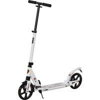 HOMCOM Folding Kick Scooter 2 Big Wheels Teens Adult 14+ Adjustable Ride On White
