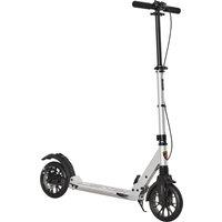 HOMCOM Adult Teens Kick Scooter Foldable Height Adjustable Aluminum Ride On Toy for 14+ with Rear Wheel & Hand Brake, Shock Mitigation System - Silver