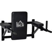 HOMCOM Wall Mounted Dip Station Rack-Black