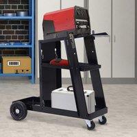 DURHAND Welding Trolley Cart, Garage Welder Trolley for Gas Bottles, with Safety Chain and Wheels, Black Aosom UK