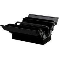 DURHAND Professional 3 Tier Metal Toolbox, 5 Tray Portable Tool Box with Handle, Workshop Storage, 45cmx22.5cmx34.5cm, Black Aosom UK