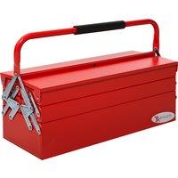 DURHAND Professional Metal Tool Box, 3 Tier 5 Tray Cantilever Storage Cabinet with Carry Handle, 57c