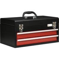 DURHAND Lockable Metal Tool Chest with 2 Drawers, Portable Toolbox with Ball Bearing Runners, 460mm x 240mm x 220mm Aosom UK