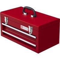 DURHAND Metal Tool Box with Lock, 2 Drawer Chest, Latches, Ball Bearing Runners, Portable, Red Aosom UK