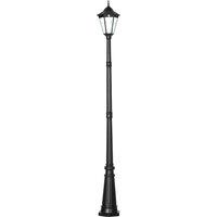 Outsunny Solar Sentinel: 2.4m LED Lamp Post Light, Aluminium Frame, PIR Motion Sensor, Ebony Black Aosom UK