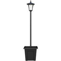 Outsunny Garden Solar Lamp Post Light, Waterproof LED Solar Light Post with Planter, Black