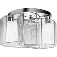 HOMCOM Modern Design Mini Style Flush Mount Ceiling Light with Flush Metal Finish Chandelier for Hallway, Dining Room, Living Room - White Aosom UK