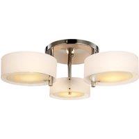 HOMCOM Ceiling Light Fixture Modern Style 3-Light Flush Mount Hanging Lamp, for Ktchens, Restaurants, Bars and Dining rooms, White Aosom UK