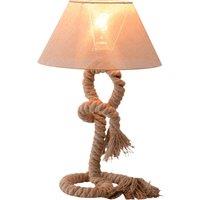 HOMCOM Bedroom Table Lamp, Bedside Light with Indispensable Nautical Twisted Rope, Glow E27 for Bedroom Living Room, Beige Aosom UK