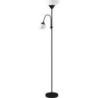 HOMCOM LED Floor Lamp for Living Room, 180cm Tall Standing Lamp, Mother and Child Uplighter with Adjustable Gooseneck, 3000K/4500K/6500K Colour Temperatures, Black