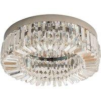 HOMCOM Modern Crystal Ceiling Lamp, Chandelier Ceiling Light for Living Room, Bedroom, Dining Room, Hall, Silver Aosom UK