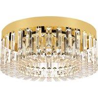 HOMCOM Crystal Chandeliers with 160 Crystal Pendants, 6-Light Ceiling Light for Living Room, Bedroom Dining Room, Gold Tone