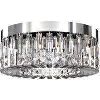 HOMCOM Crystal Chandeliers with 160 Crystal Pendants, 6-Light Ceiling Light for Living Room, Bedroom Dining Room, Silver Tone