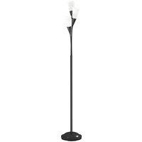 HOMCOM Modern Standing Lamp, 3-Light Upright Floor Lamps for Living Room, Black