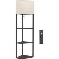 HOMCOM Corner Floor Lamp with Shelves and Lights, Modern Dimmable Standing Lamp with 3000K/4000K/6000K Colour Temperature