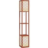 HOMCOM Duo Light Floor Shelves - Brown