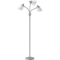 HOMCOM Arc Tree Floor Lamp with 3 Adjustable Rotating Lights, Industrial Standing Lamp with Steel Frame, Silver Tone