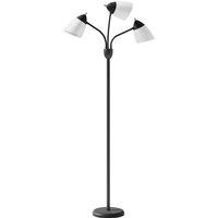 HOMCOM Arc Tree Floor Lamp with 3 Adjustable Rotating Lights and 3000K/4500K/6500K Colour Temperatures, Industrial Standing Lamp with Steel Frame for Bedroom Living Room, 155cm, Black